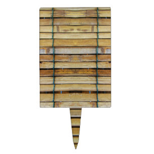 Antique Wooden Timber Wood Slats Cake Topper