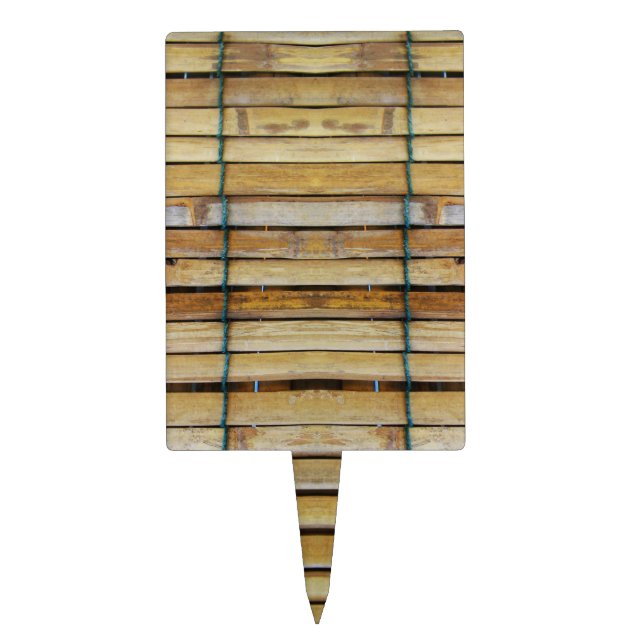Antique Wooden Timber Wood Slats Cake Topper (Front)