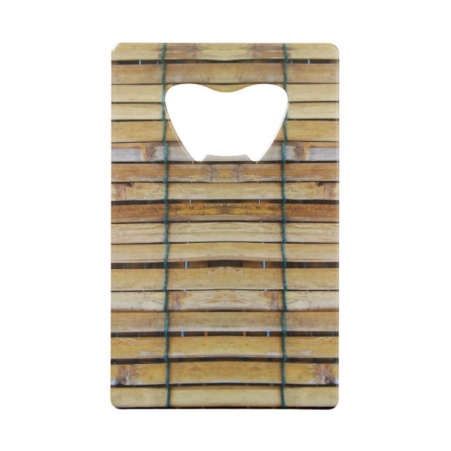 Antique Wooden Timber Wood Slats Credit Card Bottle Opener (Front)