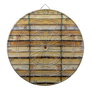 Antique Wooden Timber Wood Slats Dart Board