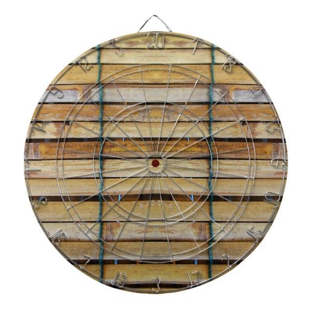 Antique Wooden Timber Wood Slats Dart Board (Front)