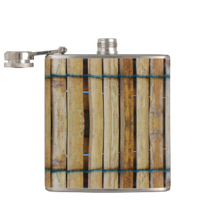 Antique Wooden Timber Wood Slats Flask
