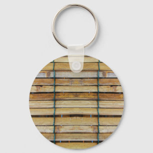Antique Wooden Timber Wood Slats Keychain