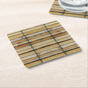 Antique Wooden Timber Wood Slats Square Paper Coaster