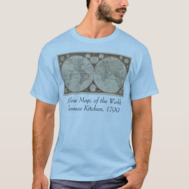Antique World Map, 1799 (Thomas Kitchen) T-Shirt (Front)