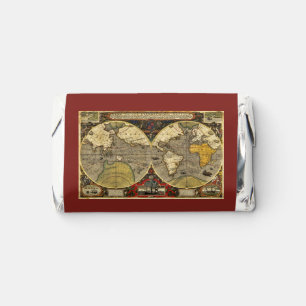 Antique World Map #2 Hershey's Miniatures