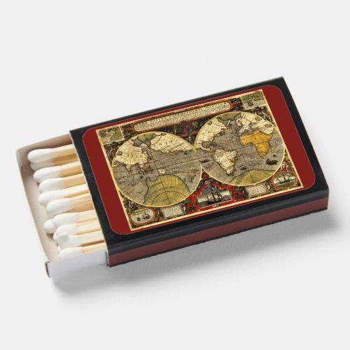 Antique World Map 2 Matchboxes