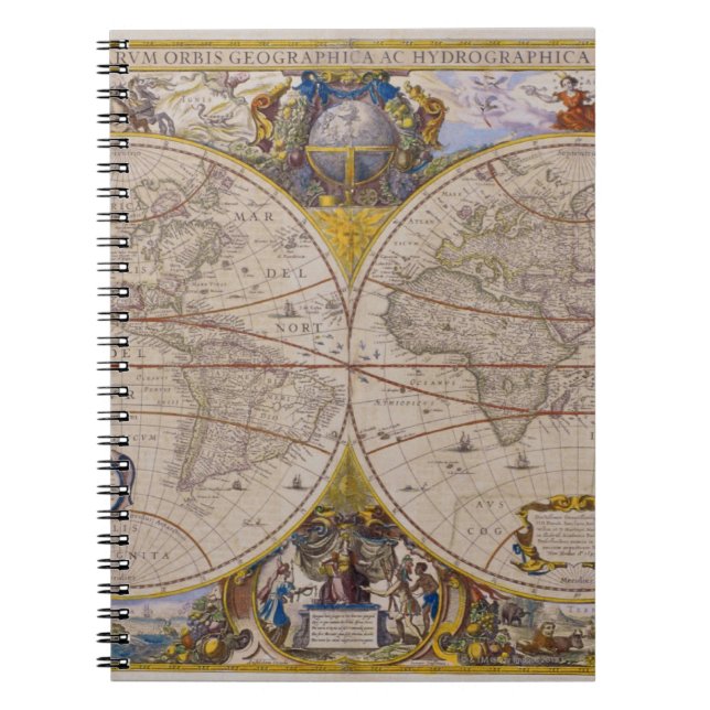 Antique World Map 2 Notebook (Front)