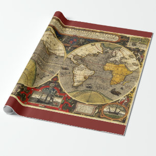Antique World Map #2 Wrapping Paper