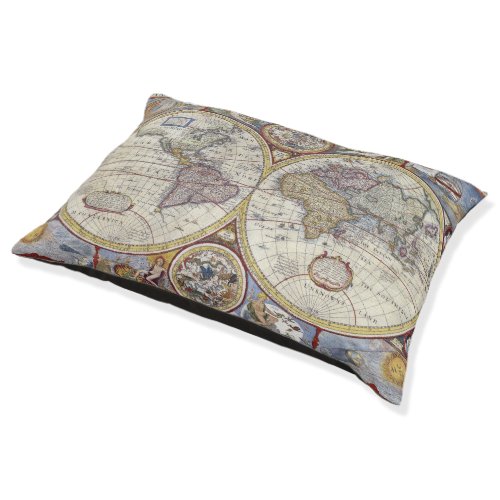 Antique World Map 3 Pet Bed