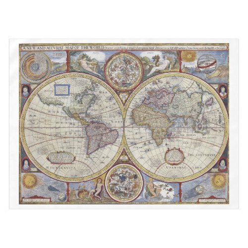 Antique World Map 3 Tablecloth