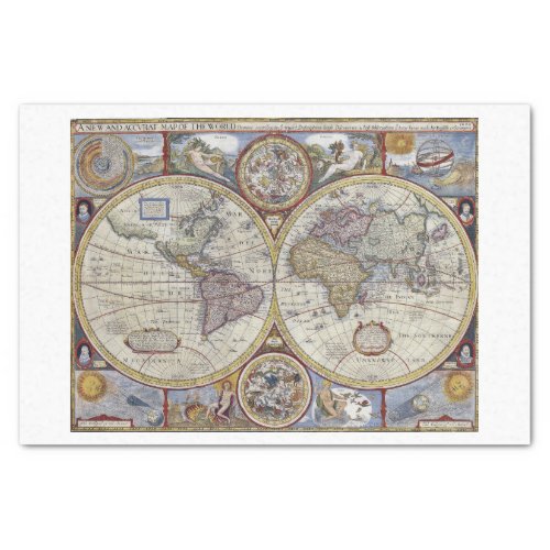 Antique World Map 3 Tissue Paper