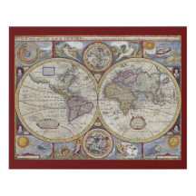Antique World Map #3 Tissue Paper
