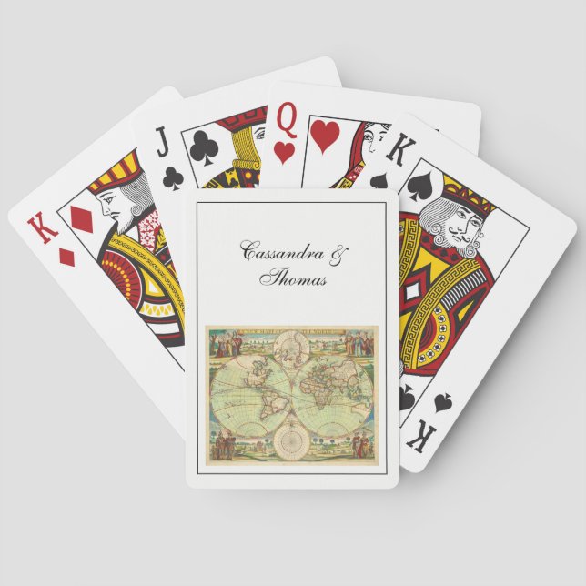Antique World Map #4 Poker Cards (Back)