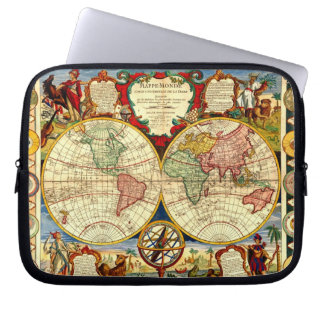 Antique World Map Art Laptop Sleeve