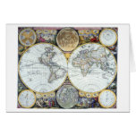 Antique World Map, Atlas Maritimus by John Seller