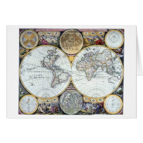 Antique World Map Atlas Maritimus by John Seller