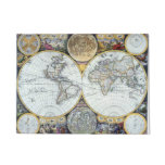 Antique World Map, Atlas Maritimus by John Seller Doormat