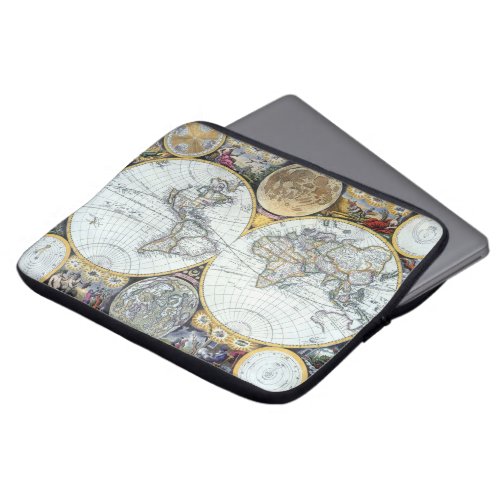Antique World Map Atlas Maritimus by John Seller Laptop Sleeve