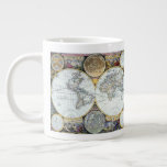 Antique World Map, Atlas Maritimus by John Seller Large Coffee Mug
