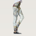 Antique World Map, Atlas Maritimus by John Seller Leggings