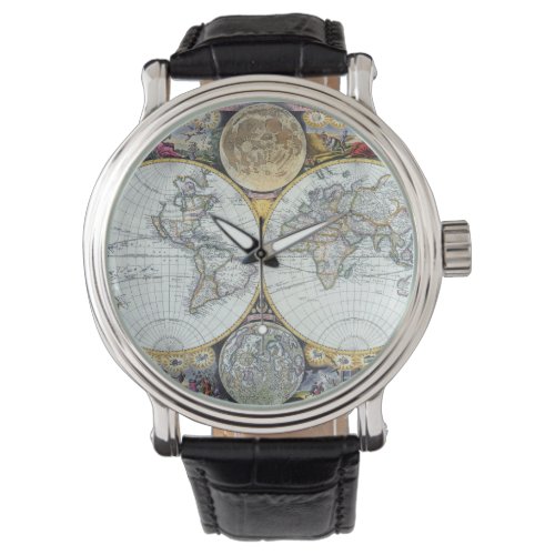 Antique World Map Atlas Maritimus by John Seller Watch