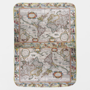 Antique World Map baby blanket