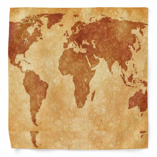 Antique World Map Bandana (Front)