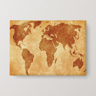 Antique World Map Button