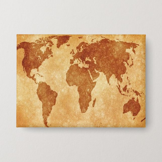 Antique World Map Button (Front)