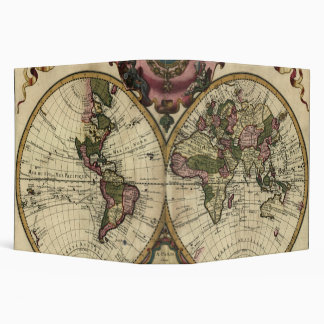 Antique World Map by Guillaume de L'Isle, 1720 3 Ring Binder