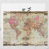 Antique World Map by John Colton, circa 1854 (Front/Back)