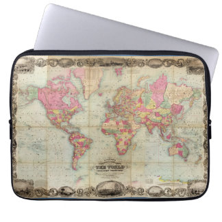 Antique World Map by John Colton, circa 1854 Laptop Sleeve