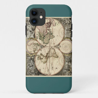 Antique World Map by Nicolao Visscher, circa 1690 iPhone 11 Case