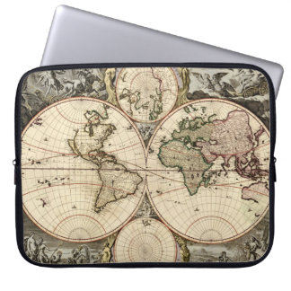 Antique World Map by Nicolao Visscher, circa 1690 Laptop Sleeve