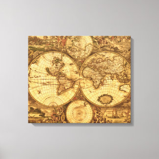 Antique World Map Canvas Print