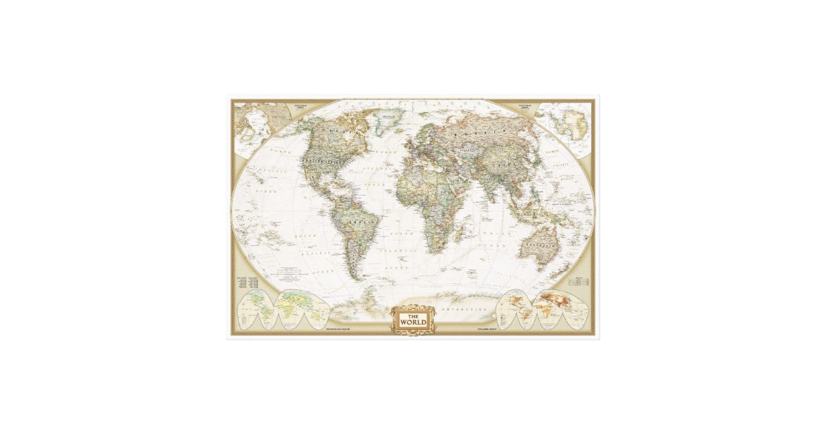 Antique World Map Canvas Wrap Print Zazzle