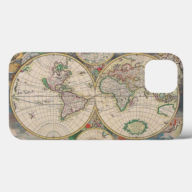 Antique World Map Case-Mate iPhone Case (Back (Horizontal))