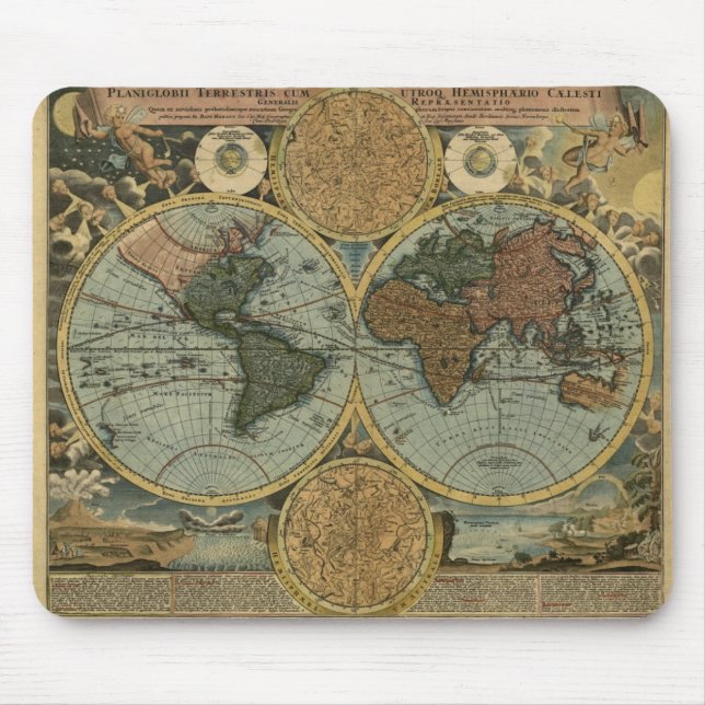 Antique World Map Collection Mouse Pad (Front)
