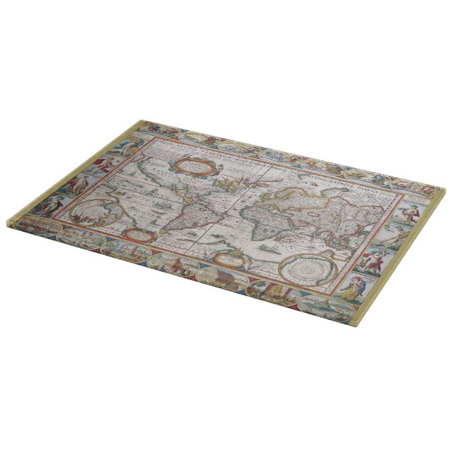 Antique World Map cutting board (Corner)