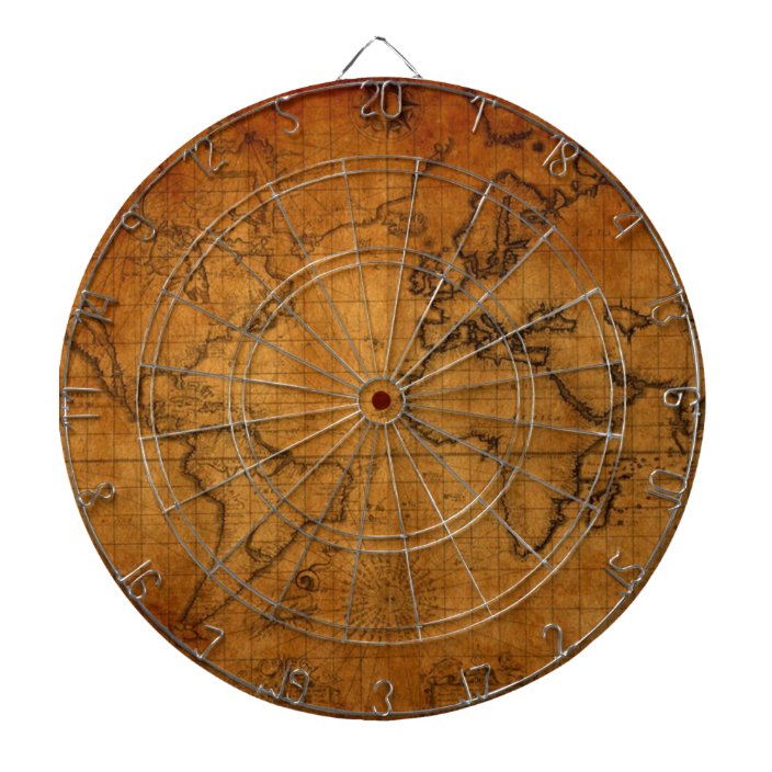 Antique World Map Dartboard