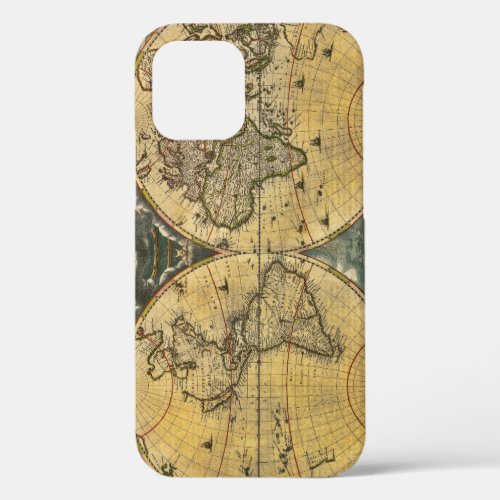 Antique World Map Distressed 2 iPhone 12 Case