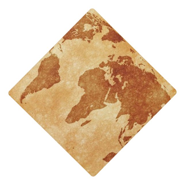 Antique World Map Graduation Cap Topper (Front)