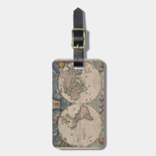 Antique World Map: Historical Cartography Art Luggage Tag