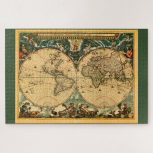 Antique World Map - Joan Blaeu - 1664 Jigsaw Puzzle