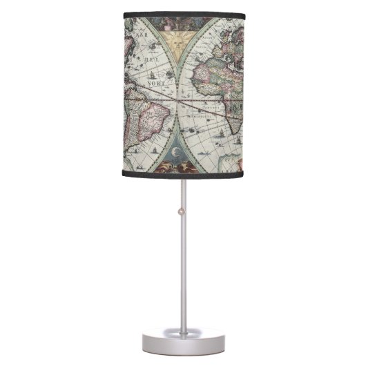 Antique World Map Lamp (Front)