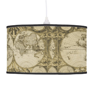Antique World Map Lampshade Ceiling Lamp