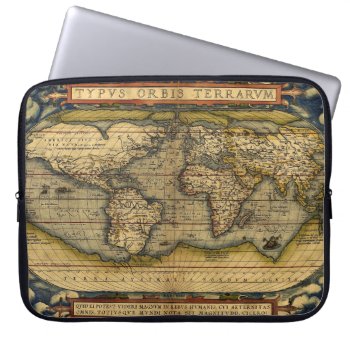 Antique World Map Laptop Sleeve by OldArtReborn at Zazzle