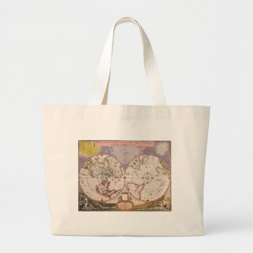 Antique World Map Large Tote Bag