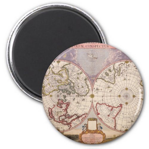 Antique World Map Magnet